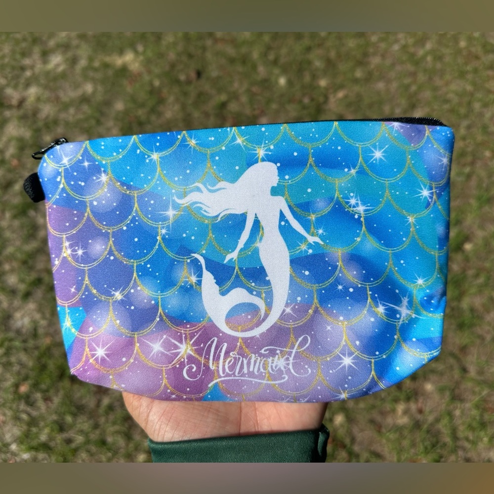 Mermaid design makeup pouch
